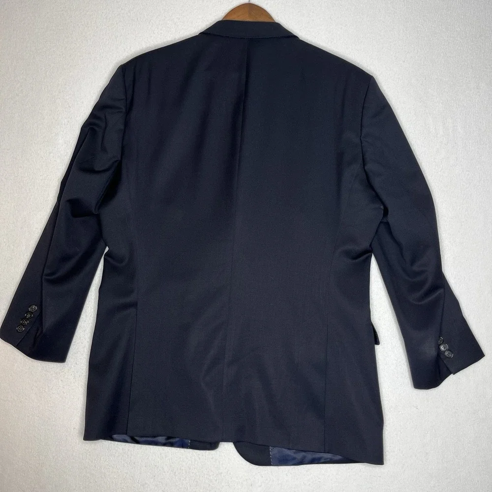 Hugo Boss Blazer Mens 44 R Navy Blue Super 110 Wool Jacket Business Casual